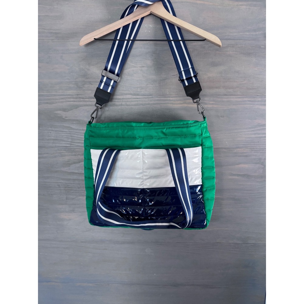 Think Royln Colorblock Tote Quilted Green